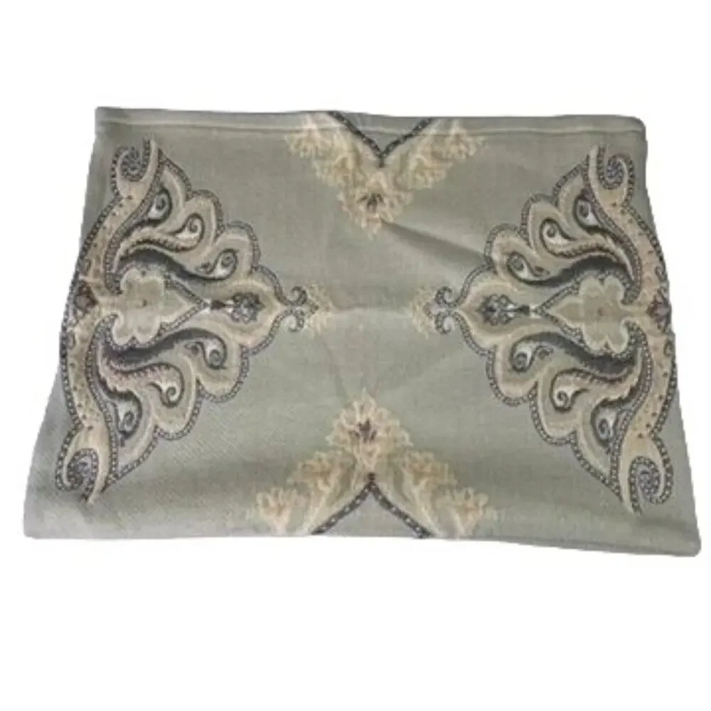 Soft Surrounding Pillow Shams Standard Green Wool Blend Set of 2